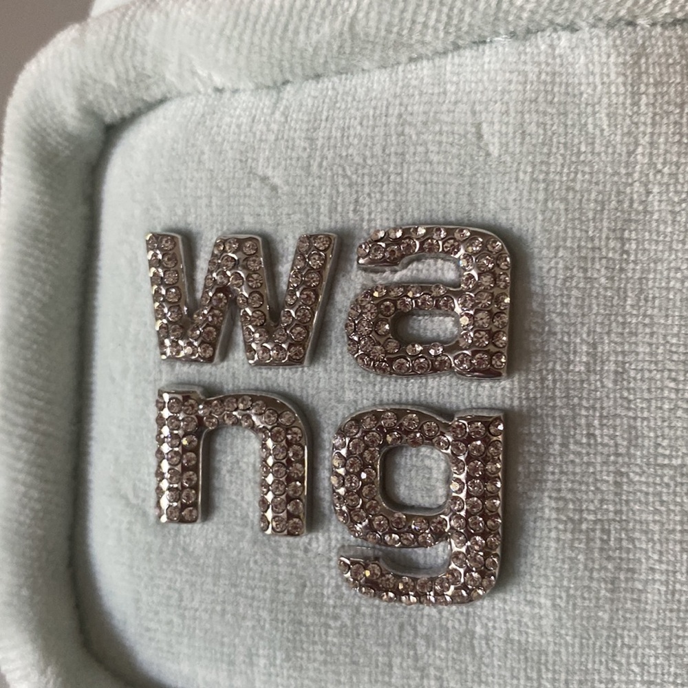 AUTHENTIC ALEXANDER WANG GREEN PADDED CRYSTAL LOGO JESSIE VELOUR HEELED SANDALS - Picture 3 of 8